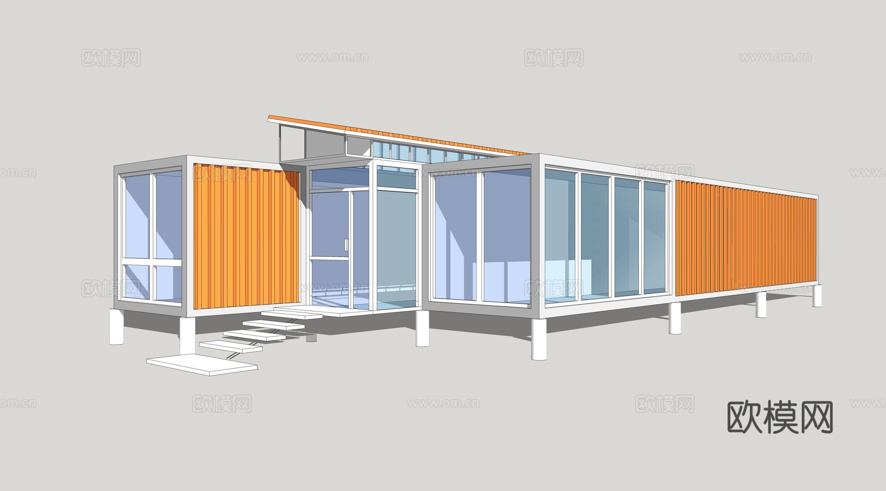 集装箱建筑 休息驿站su模型