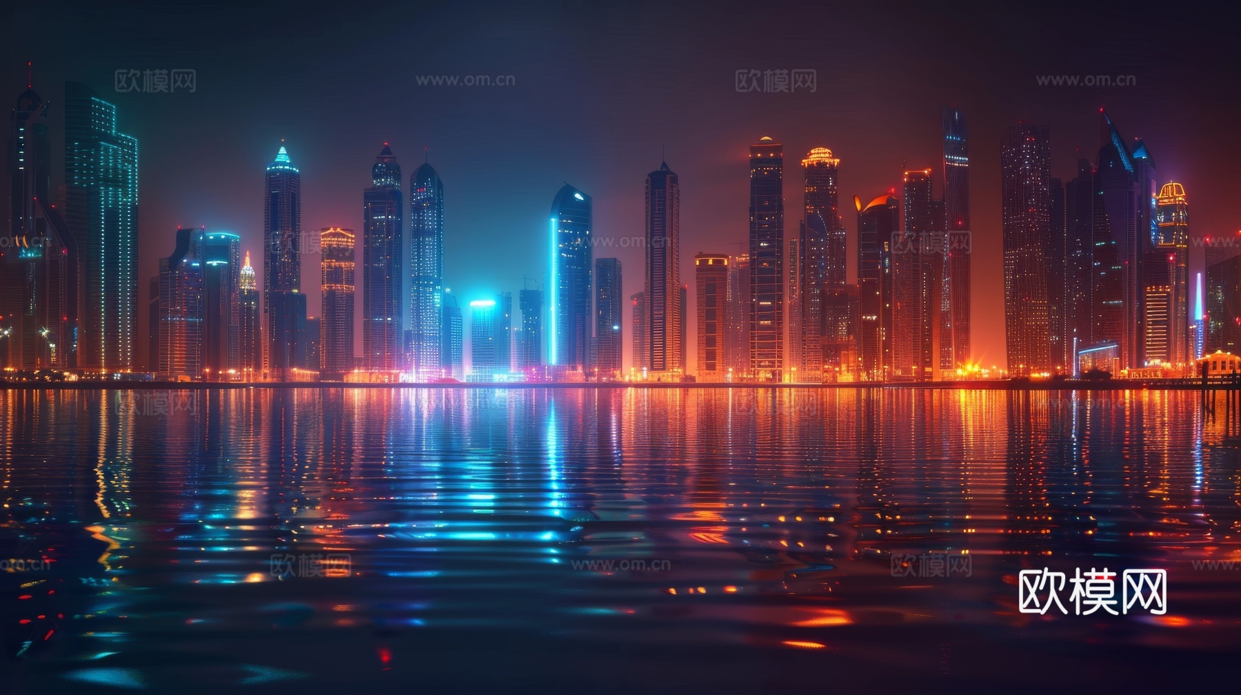 傍晚城市建筑都市风景下载（渲染图8）