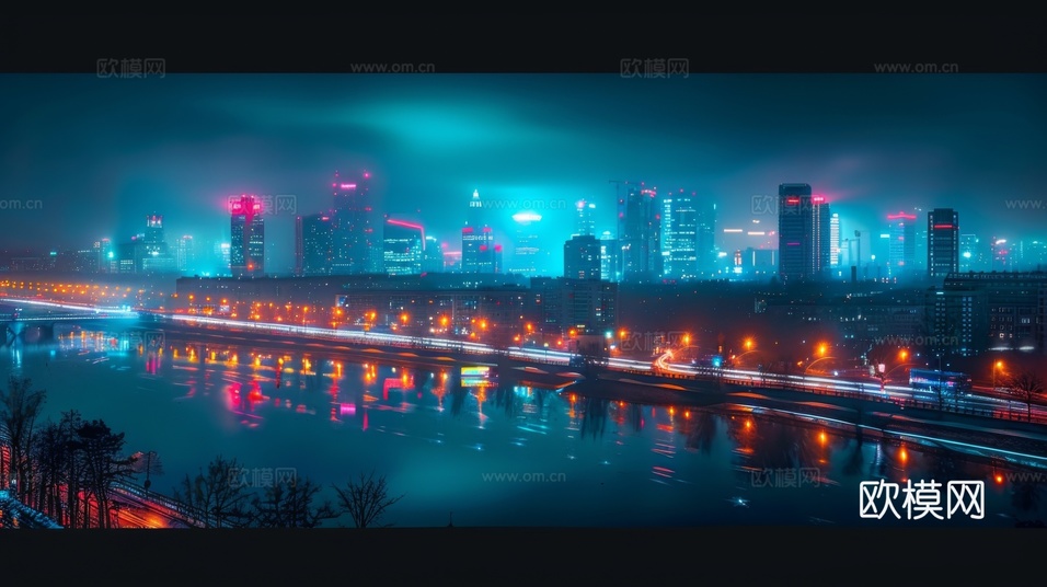 傍晚城市建筑都市風景下載(渲染圖3)