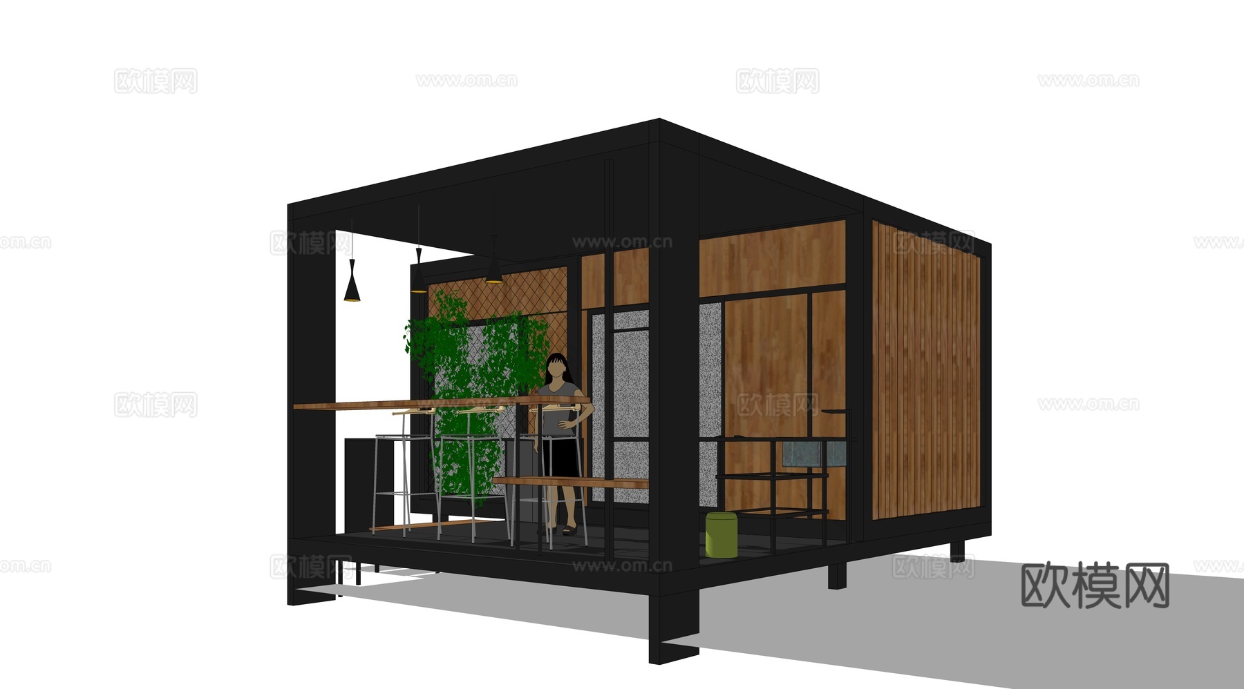 集装箱建筑 集装箱休息驿站 临时建筑su模型
