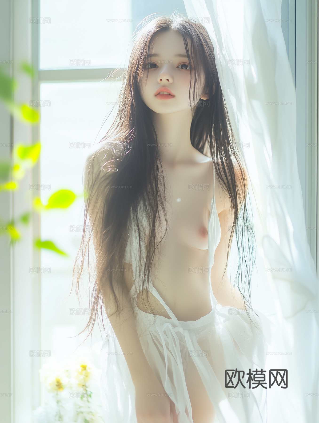 美女人物肖像挂画装饰画下载（渲染图3）