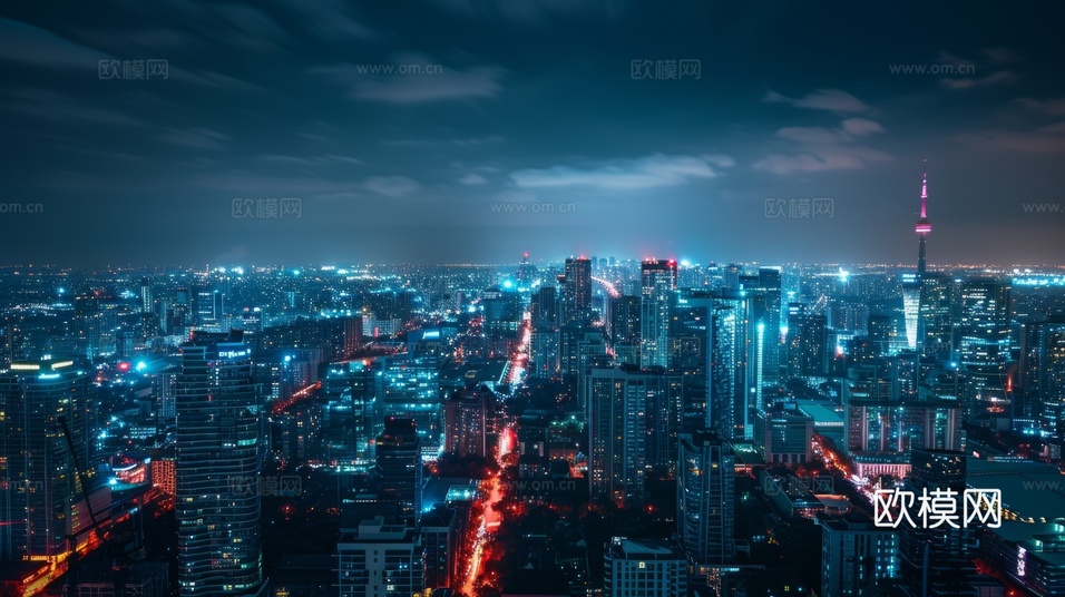 傍晚城市建筑都市風(fēng)景下載(渲染圖4)