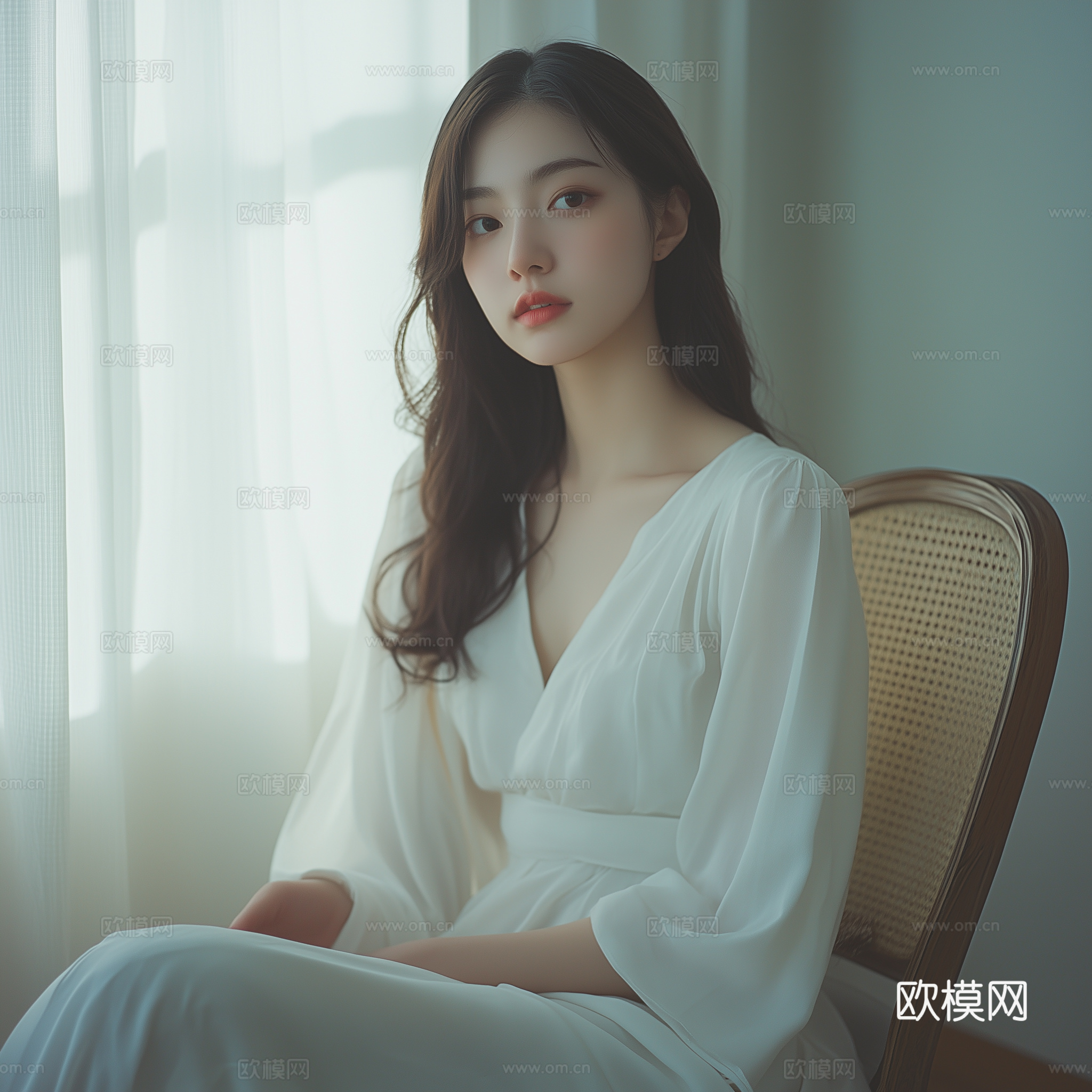 美女人物肖像挂画装饰画下载（渲染图7）