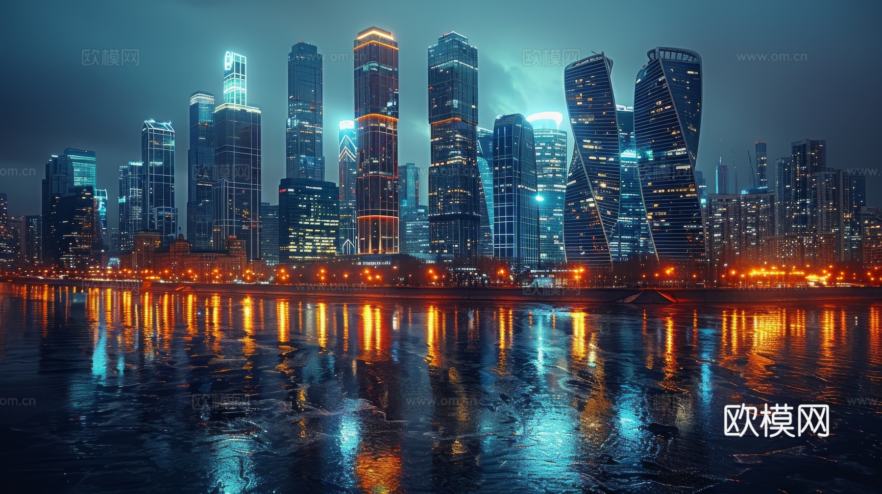 傍晚城市建筑都市风景