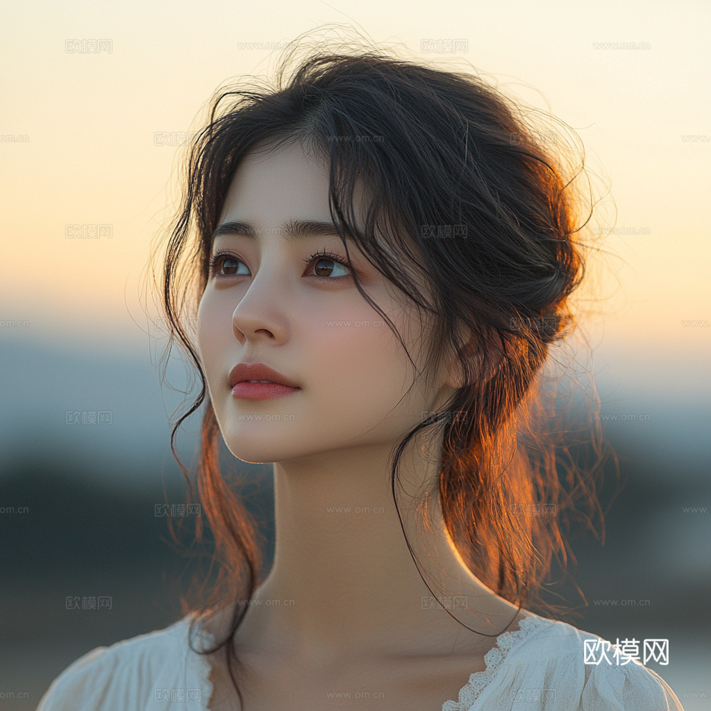 美女人物肖像挂画装饰画下载（渲染图4）