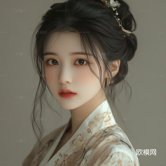 美女人物肖像挂画装饰画下载(渲染图5)