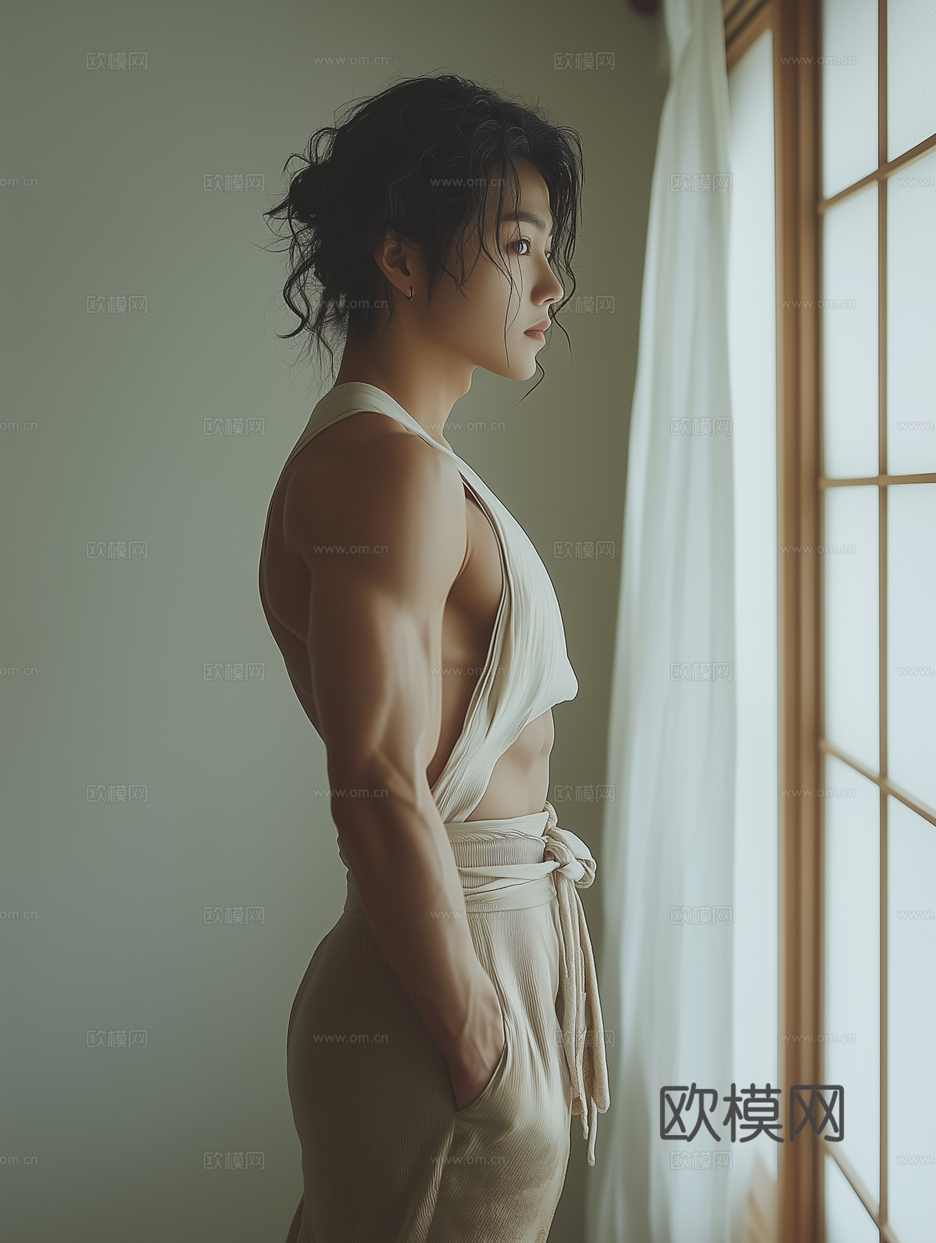 美女人物肖像挂画装饰画下载（渲染图1）