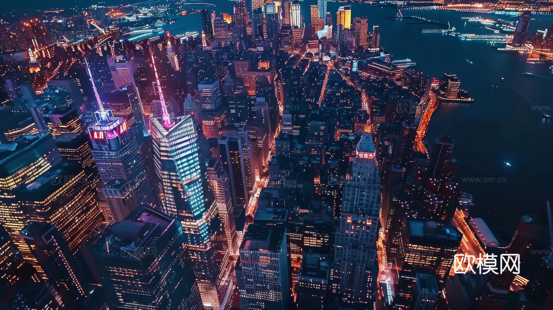 傍晚城市建筑都市风景