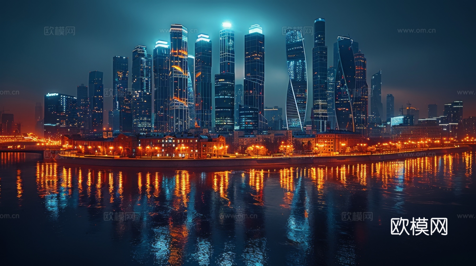 傍晚城市建筑都市风景