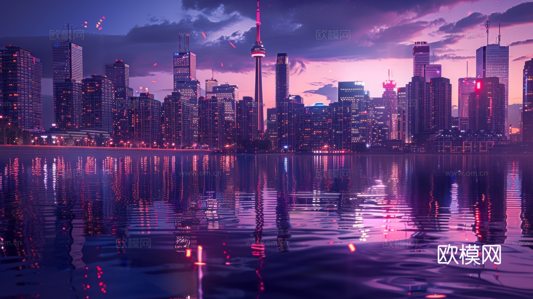 傍晚城市建筑都市风景下载（渲染图7）