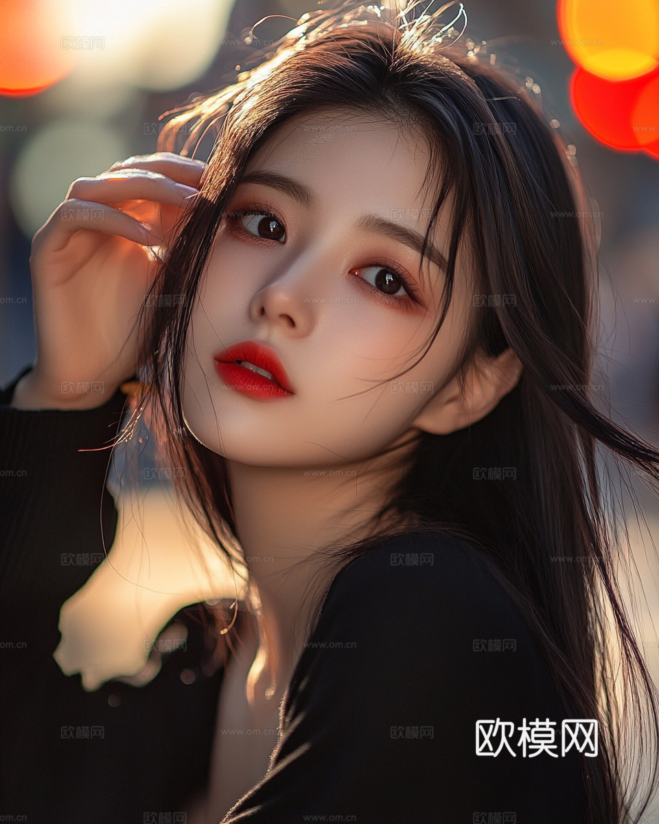 美女人物肖像挂画装饰画下载（渲染图3）