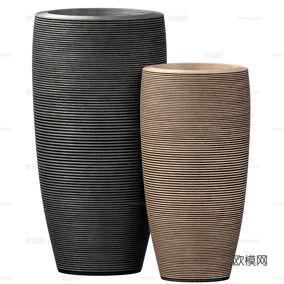 新中式侘寂陶瓷高花瓶3d模型