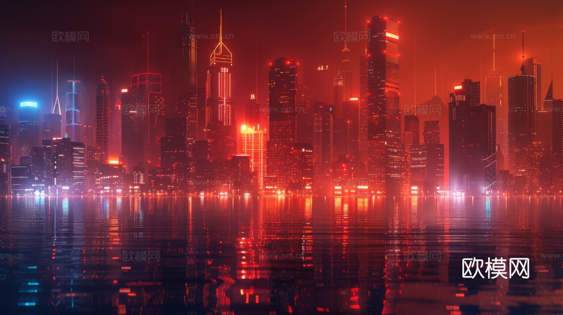 傍晚城市建筑都市风景