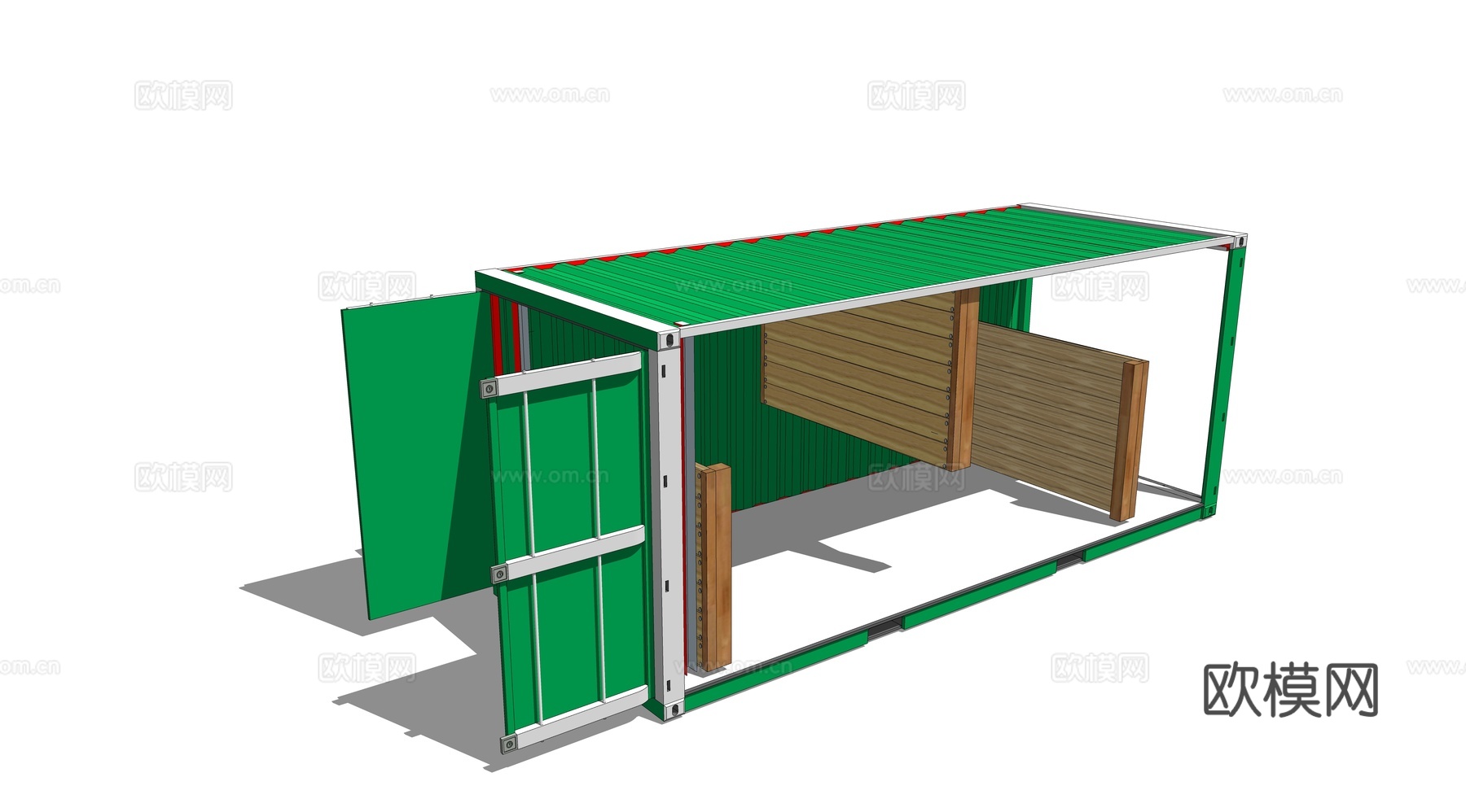 集装箱建筑 集装箱休息驿站 临时建筑su模型