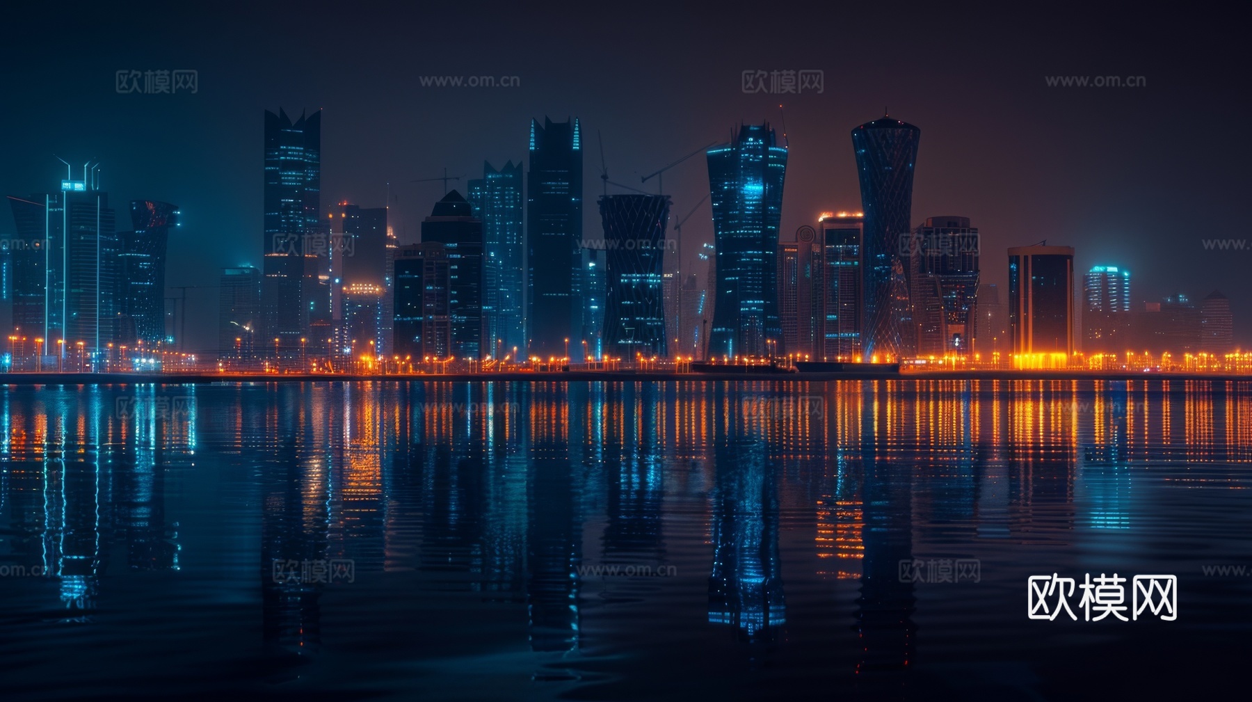 傍晚城市建筑都市风景