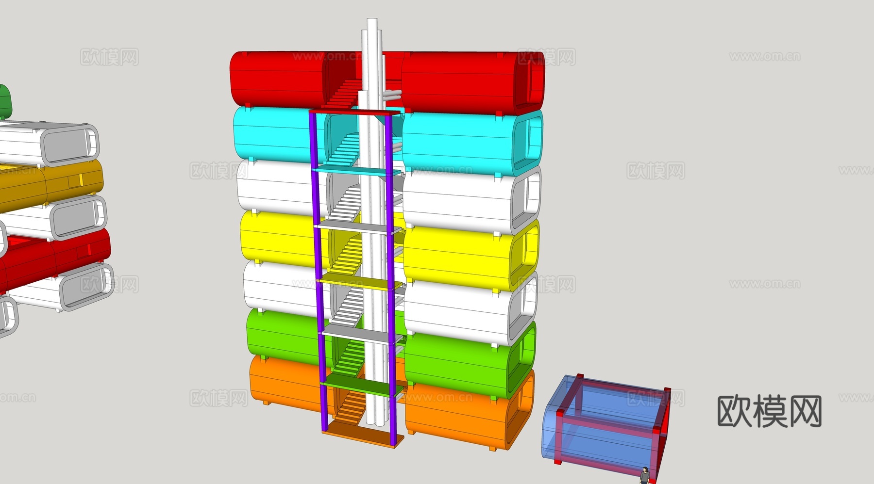 集装箱建筑 集装箱 集装箱装置su模型