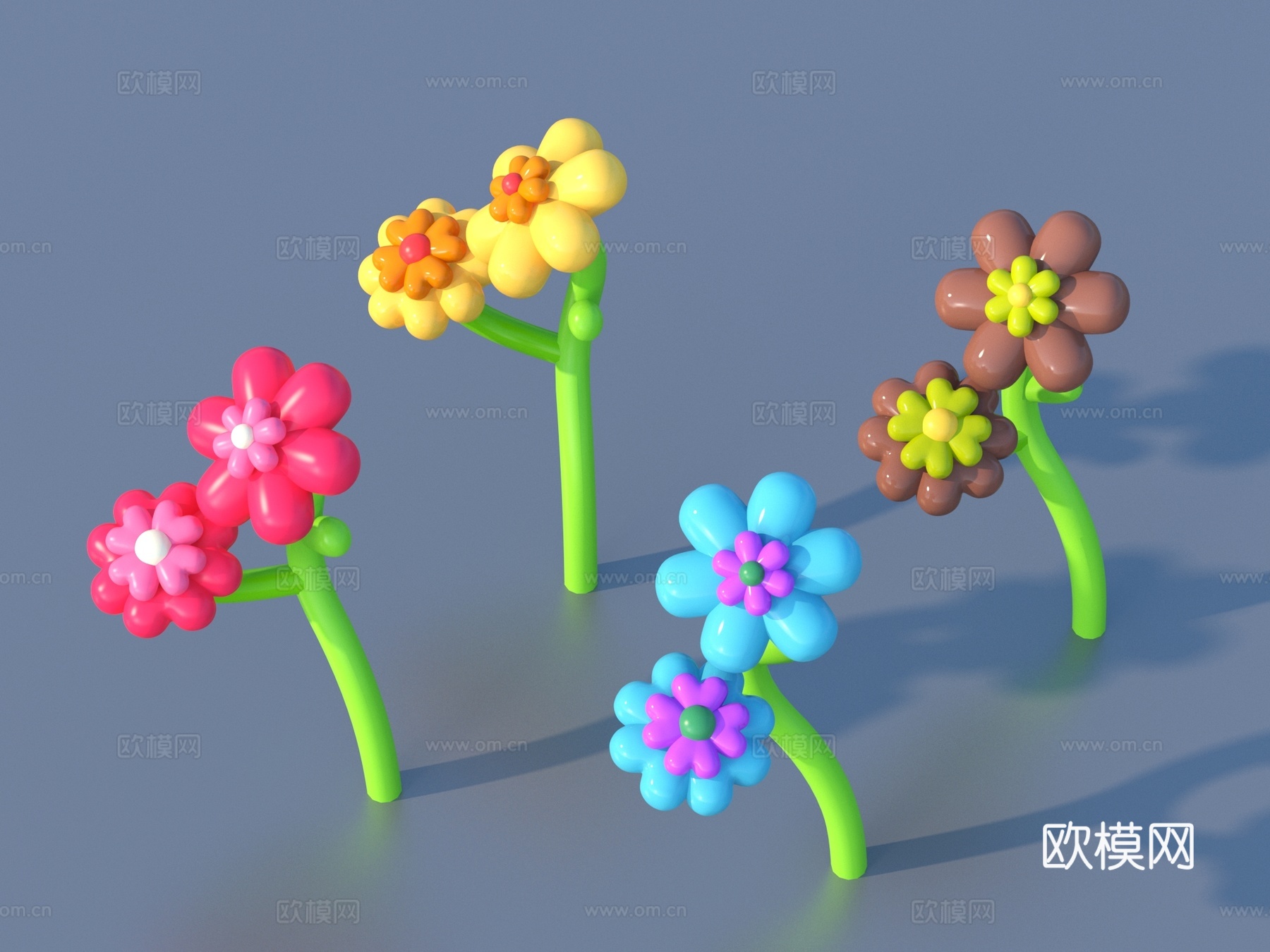 气模 气模花 卡通花 美陈3d模型
