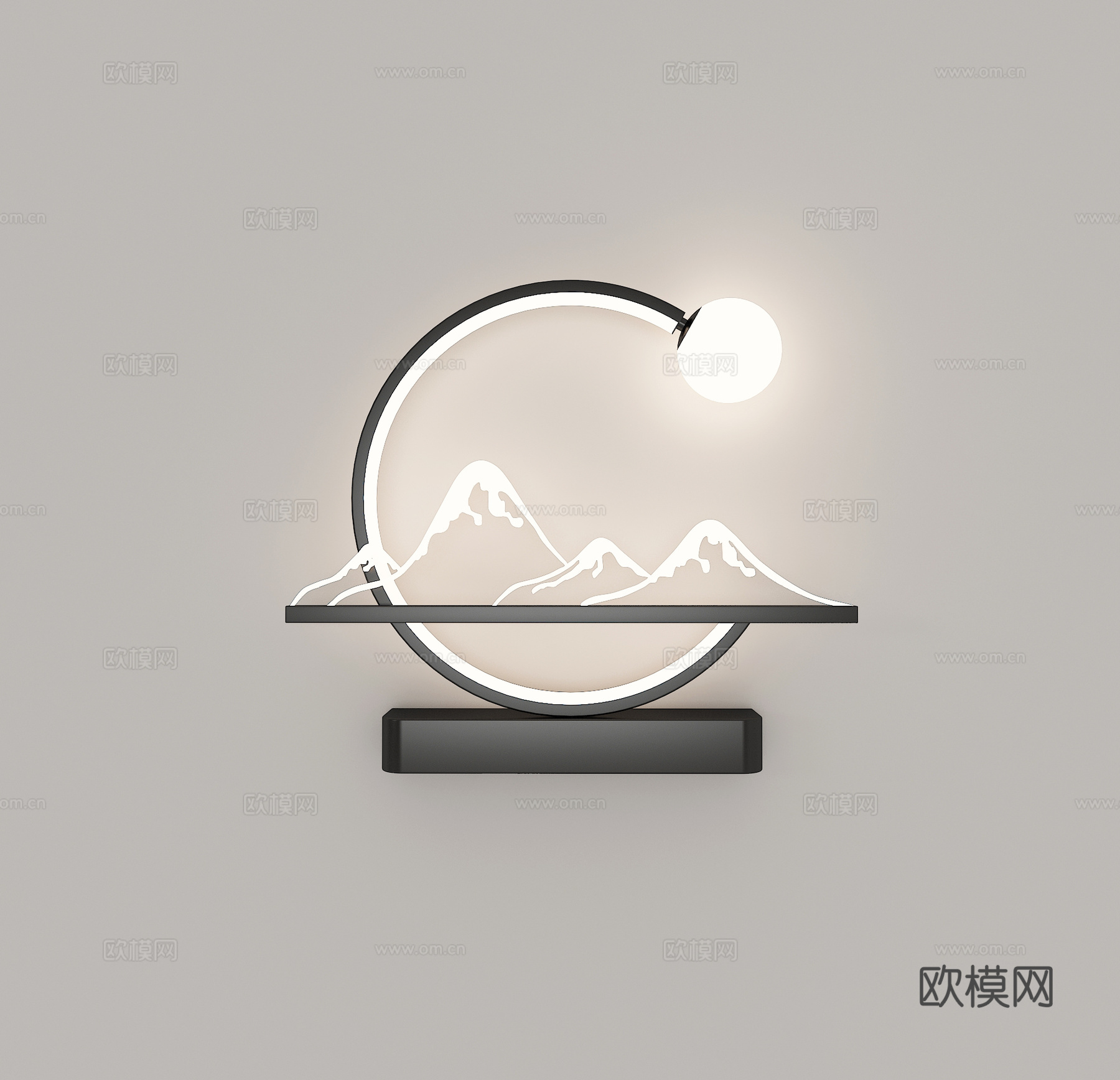 新中式禅意壁灯3d模型