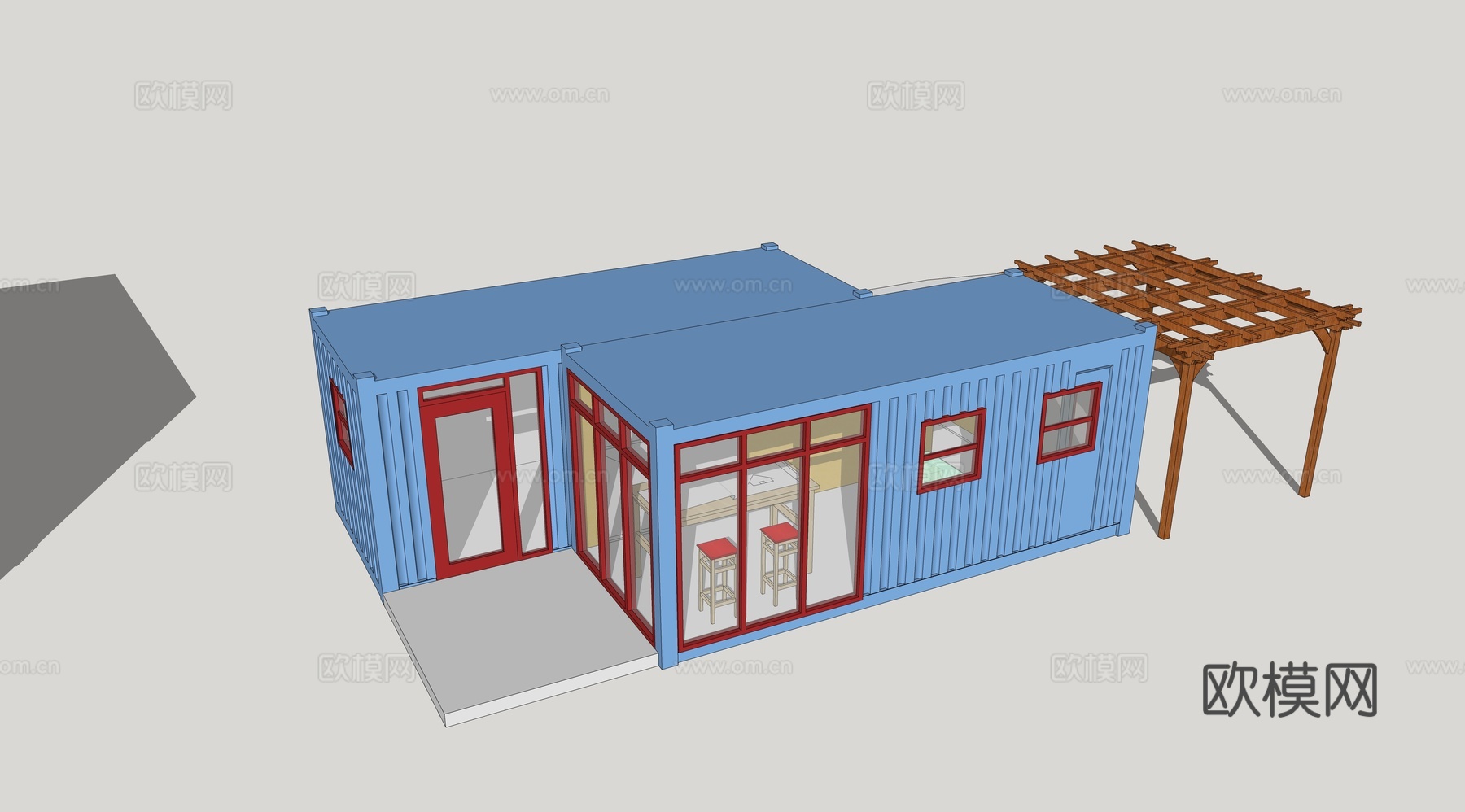 集装箱建筑 集装箱临时建筑 集装箱装置su模型