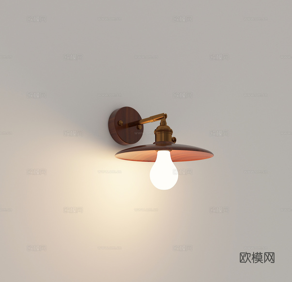 現(xiàn)代輕奢中古風(fēng)壁燈3d模型下載