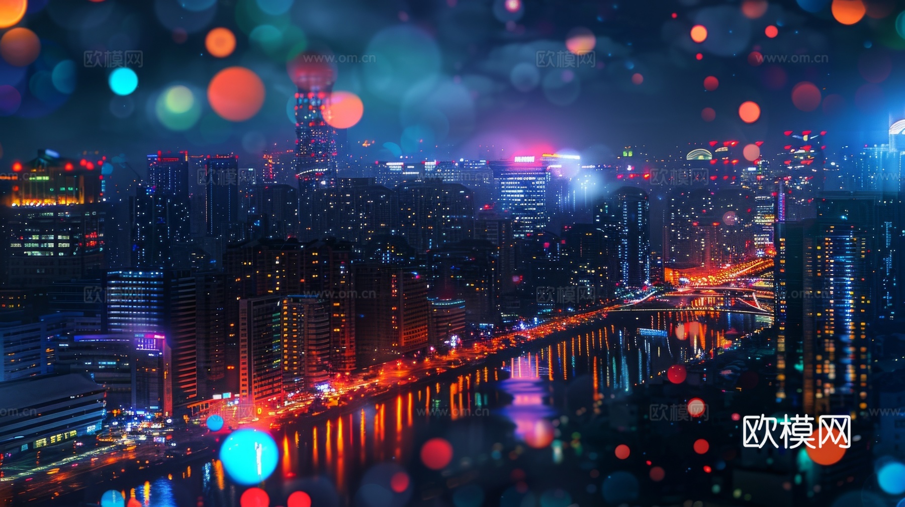 傍晚城市建筑都市风景