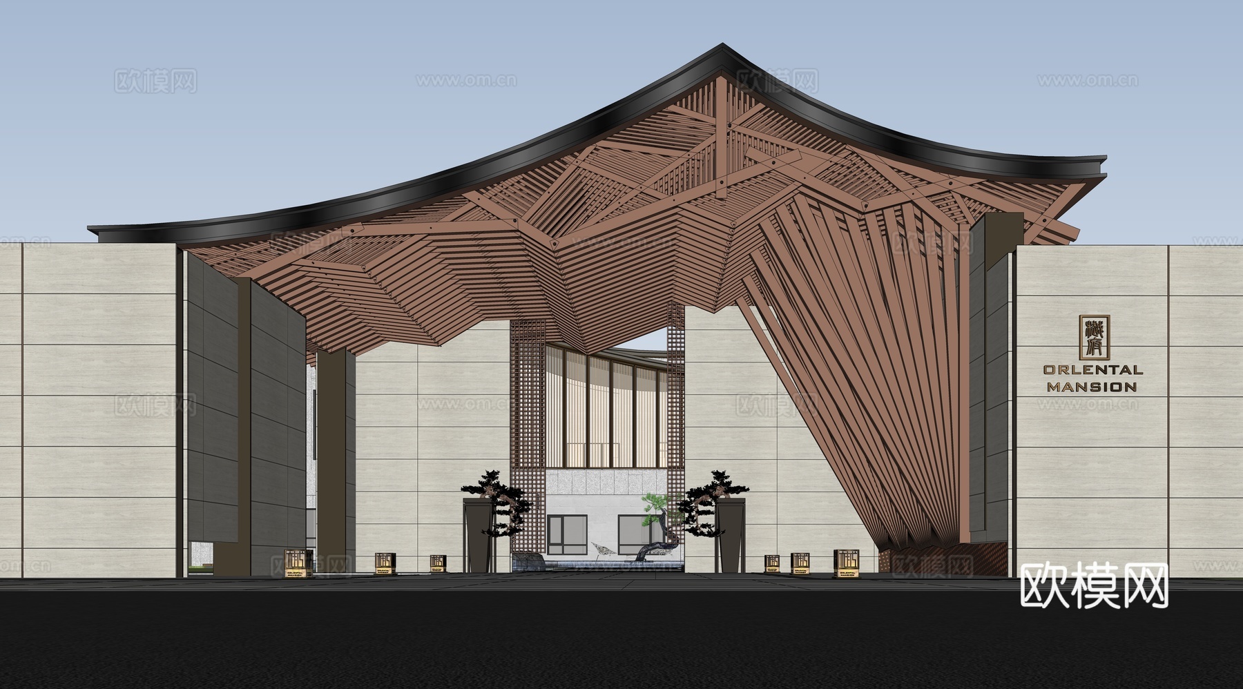 现代售楼处 售楼处景观 博物馆 展览馆 会展中心su模型