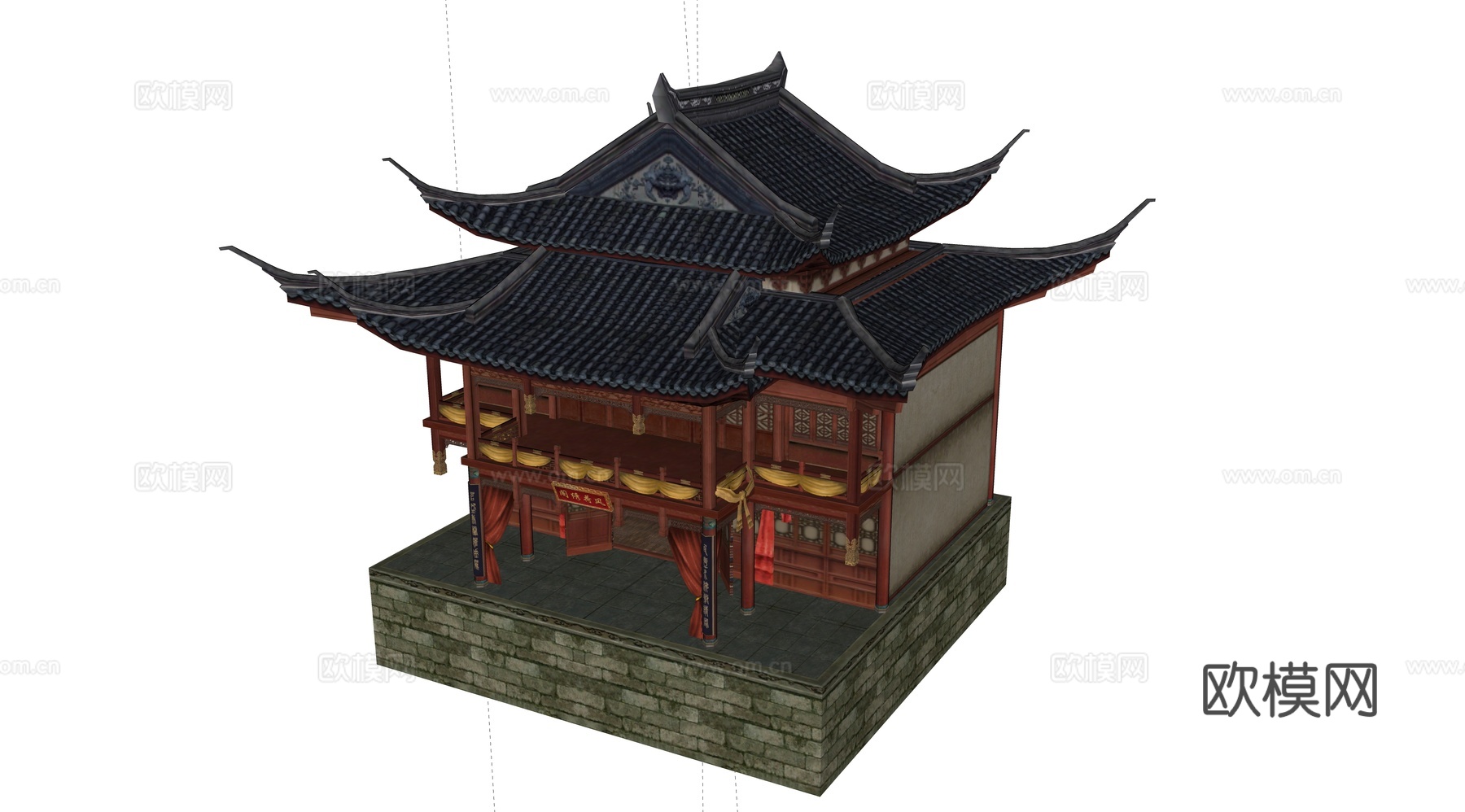 中式古建 古塔su模型