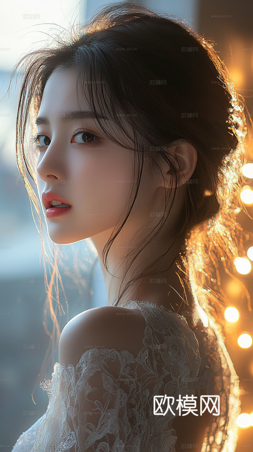 美女人物肖像挂画装饰画下载（渲染图5）