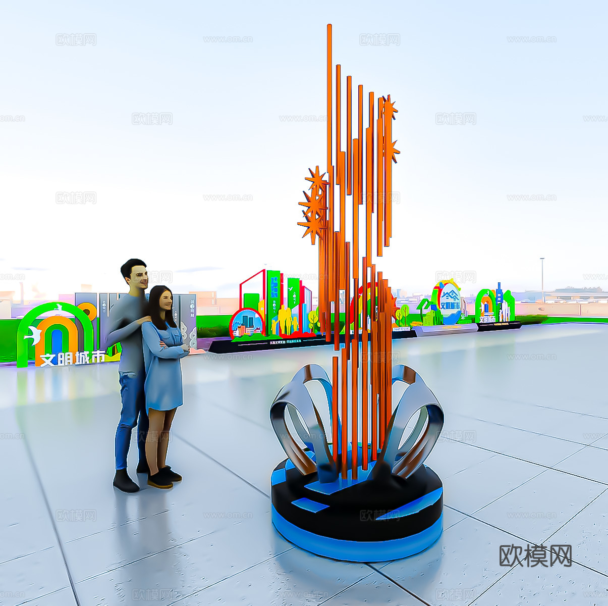 现代雕塑su模型