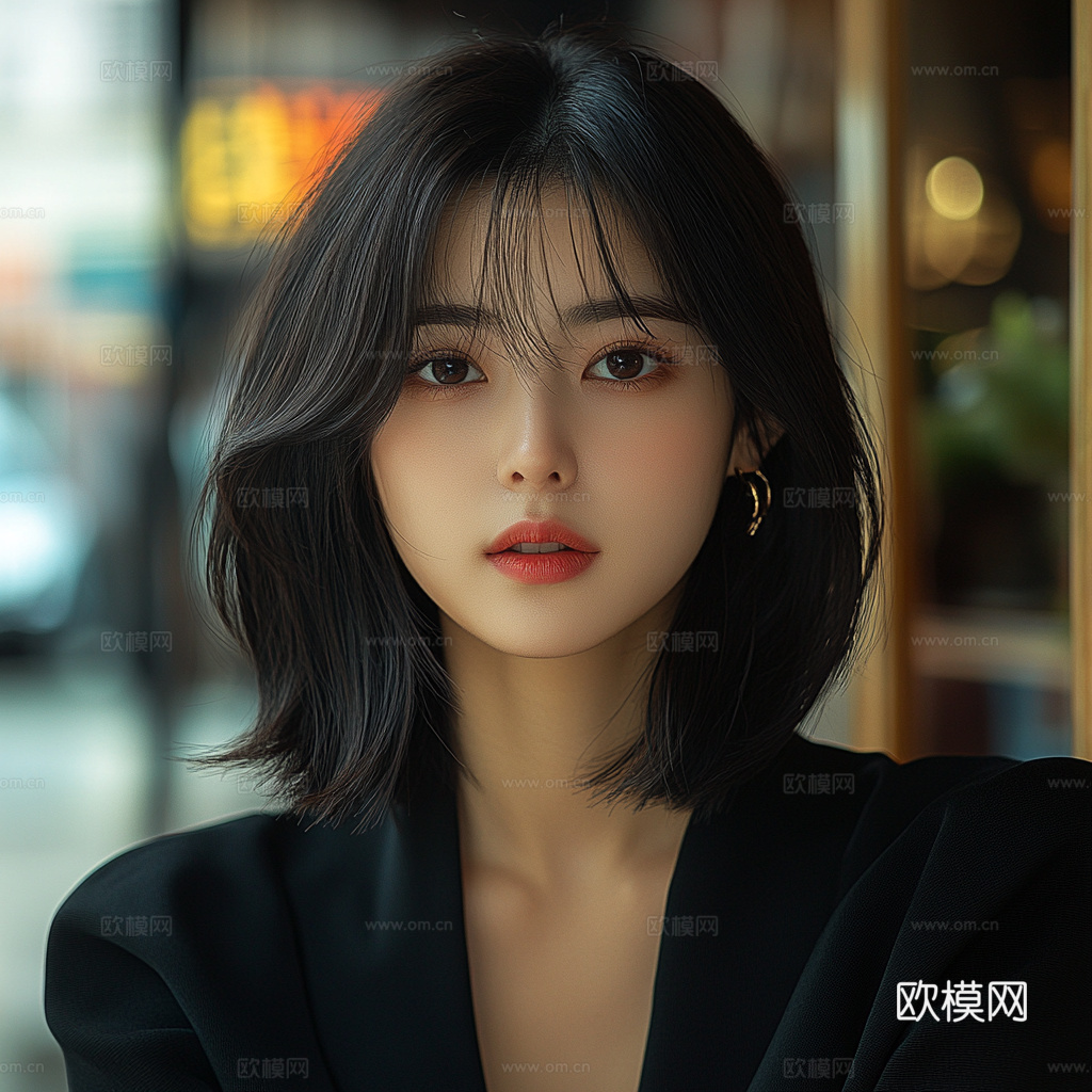 美女人物肖像挂画装饰画下载（渲染图1）