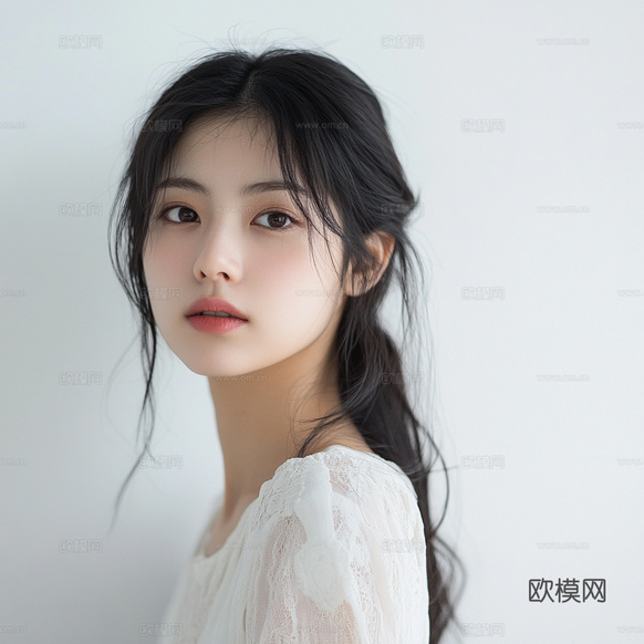 美女人物肖像挂画装饰画下载(渲染图6)