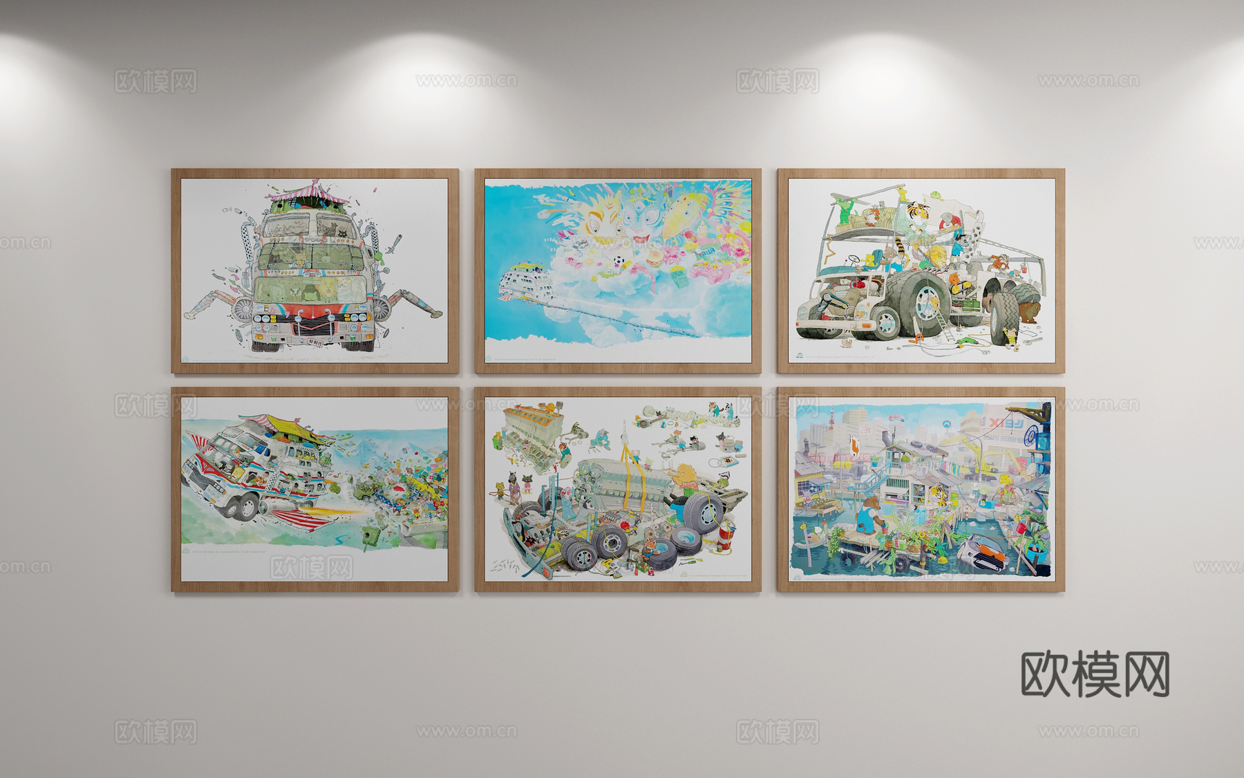 装饰画 卡通画 抽象画 儿童画3d模型