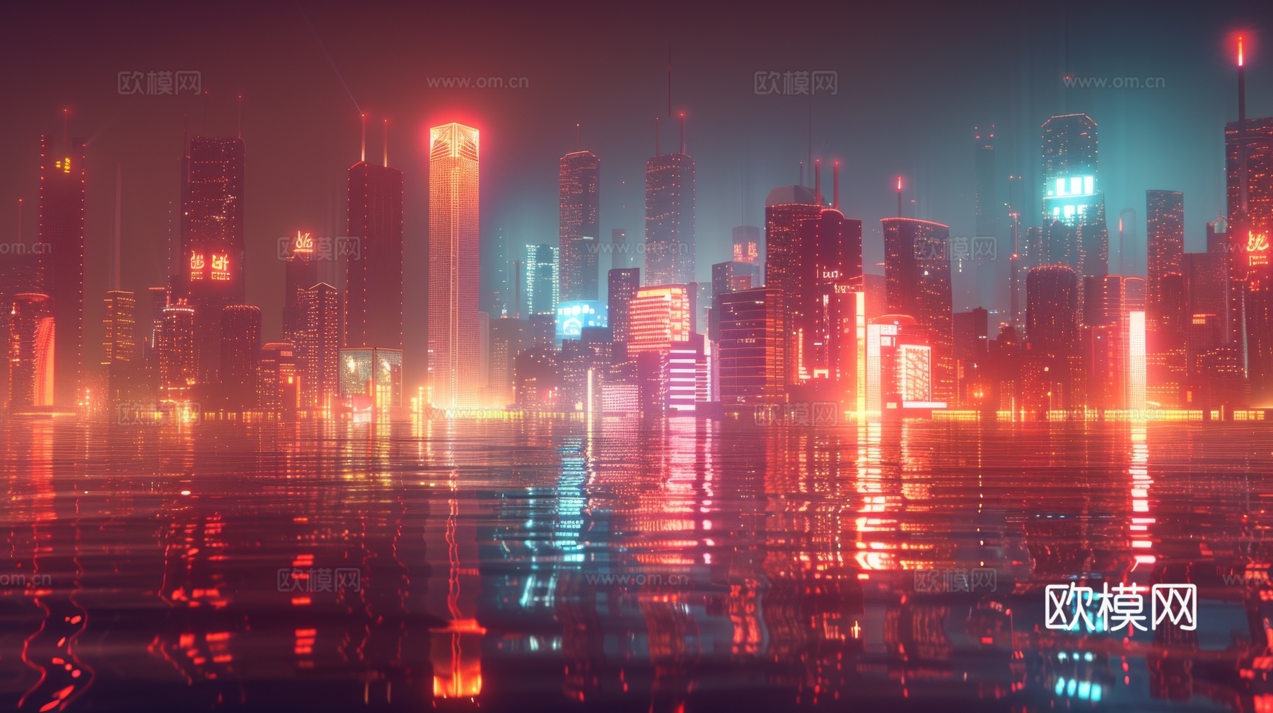 傍晚城市建筑都市风景