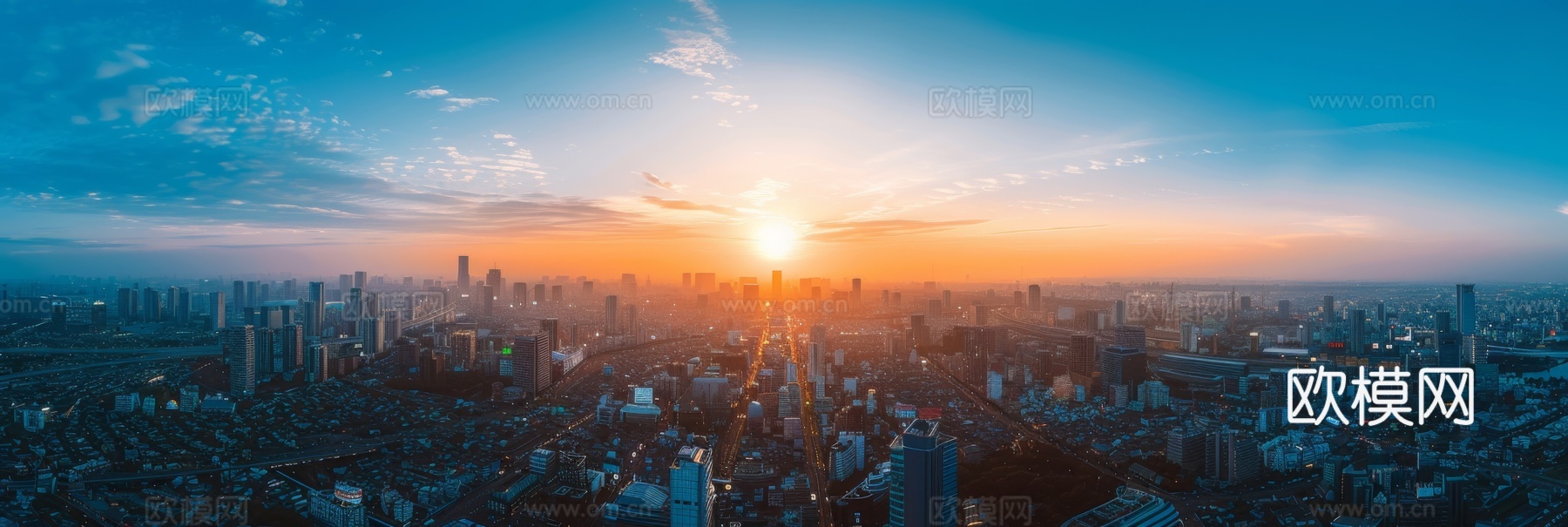 傍晚城市建筑都市风景