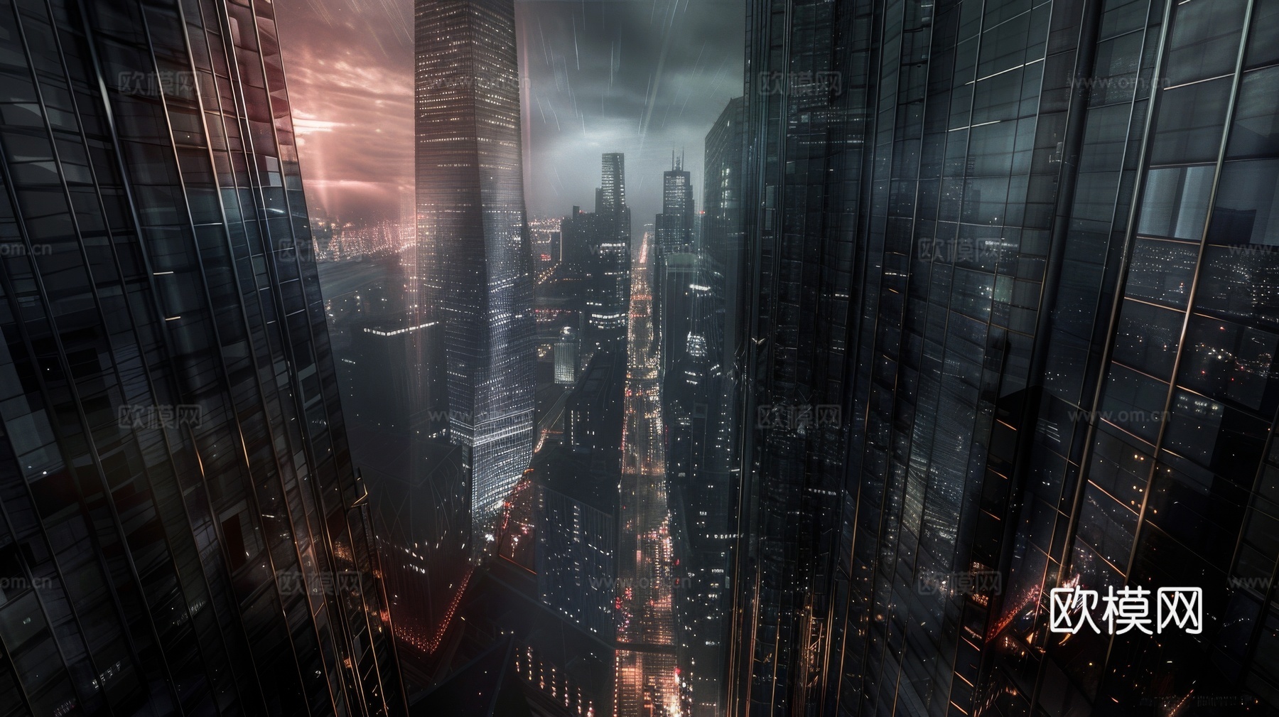 傍晚城市建筑都市风景下载（渲染图8）