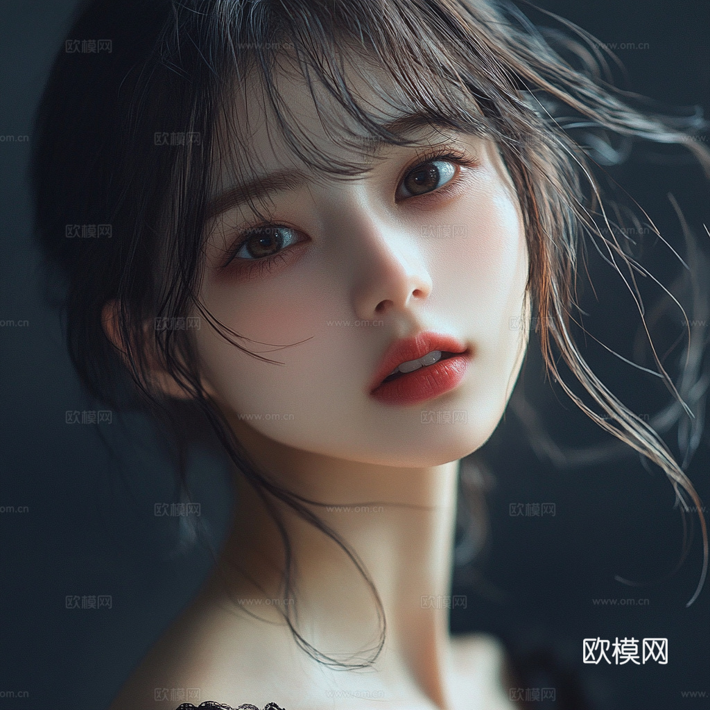 美女人物肖像挂画装饰画下载（渲染图4）