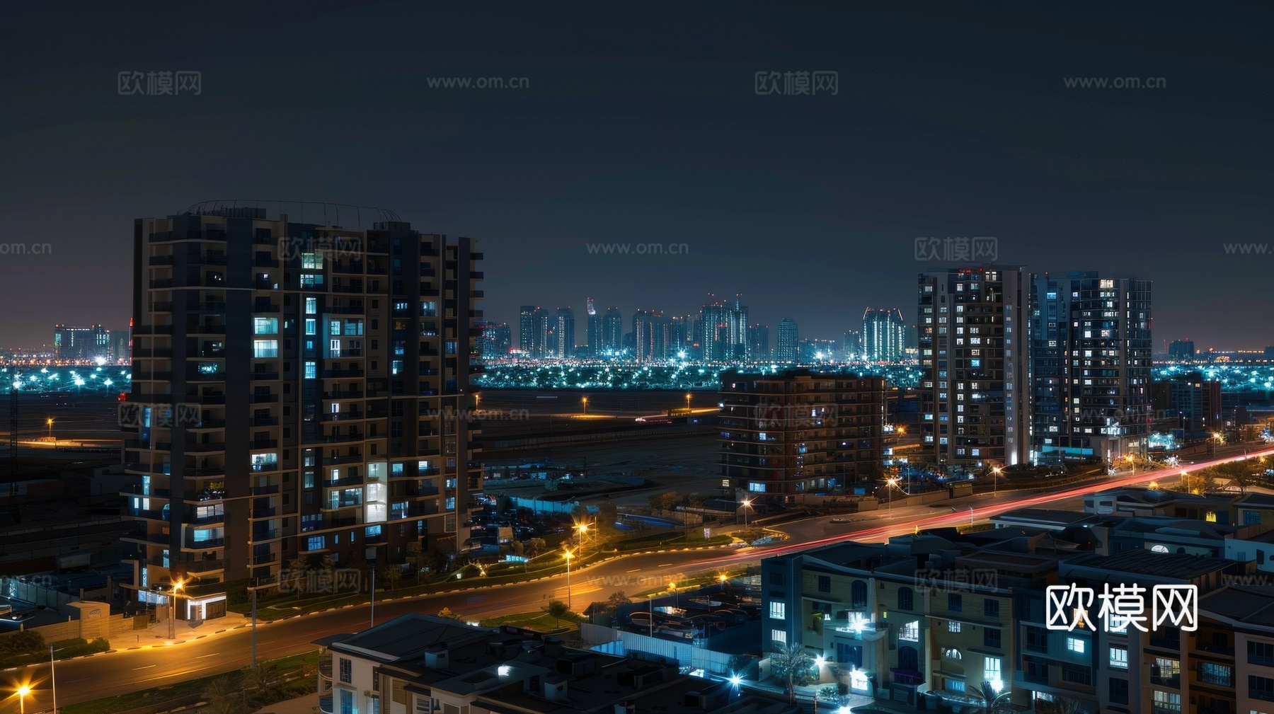 傍晚城市建筑都市风景