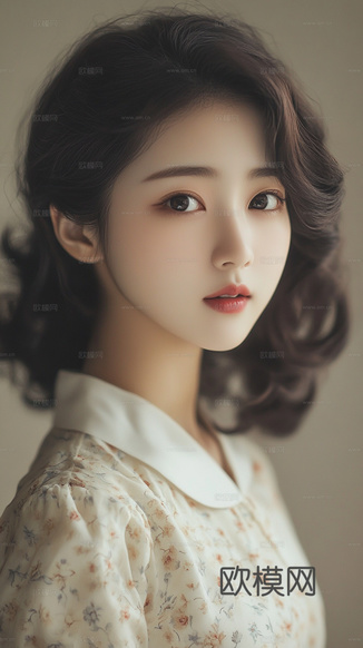 美女人物肖像挂画装饰画下载(渲染图5)