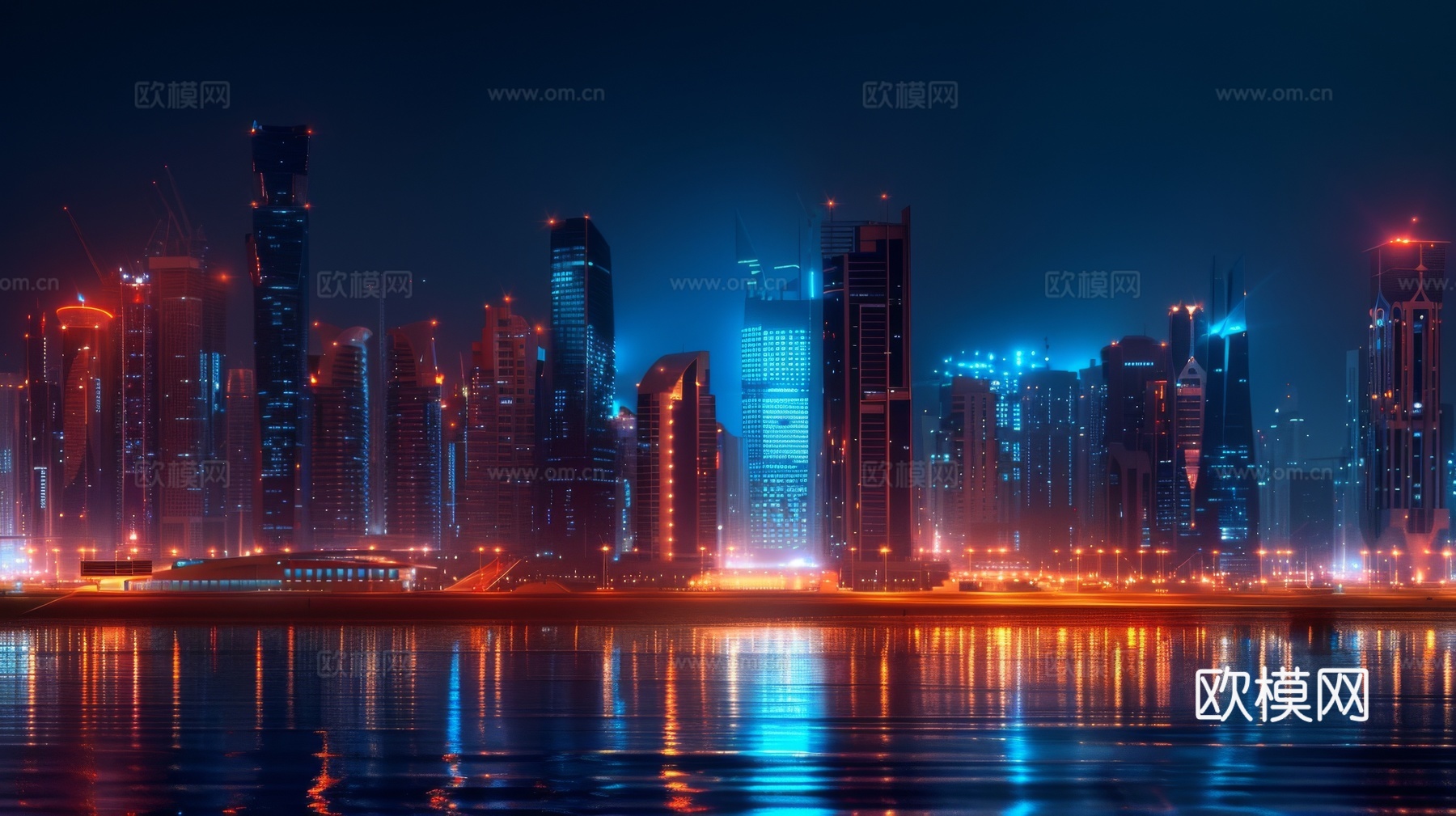 傍晚城市建筑都市风景