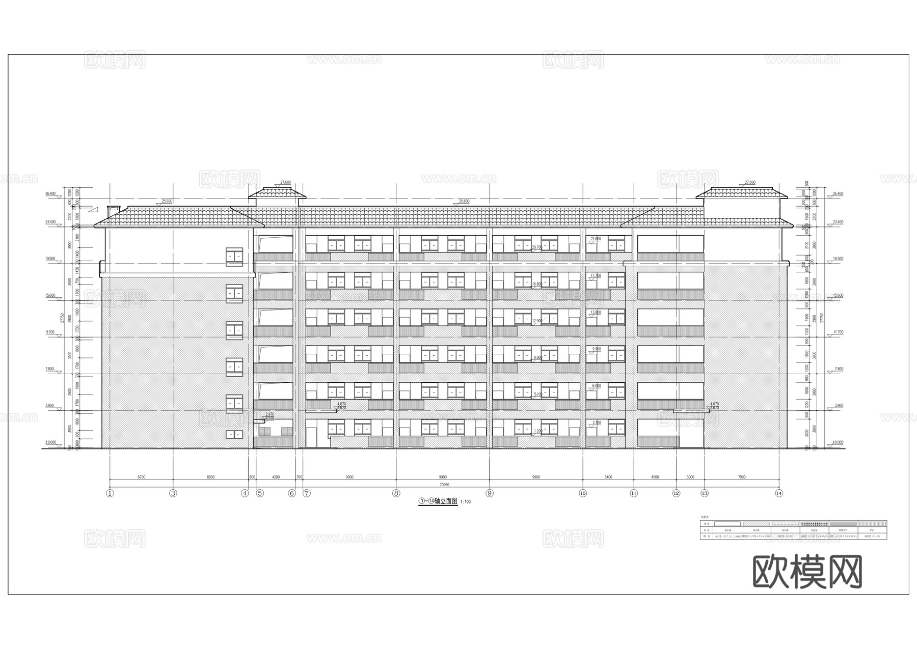 卫校教学楼建筑施工图cad施工图
