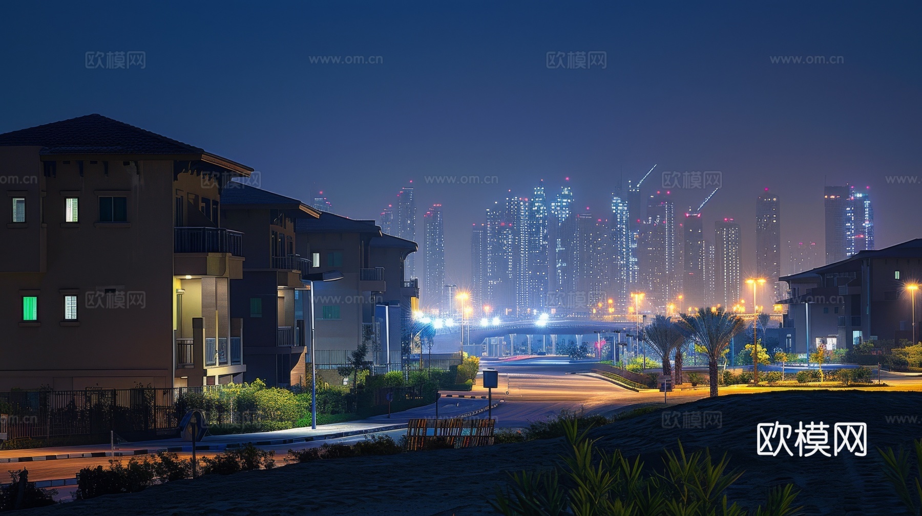 傍晚城市建筑都市风景