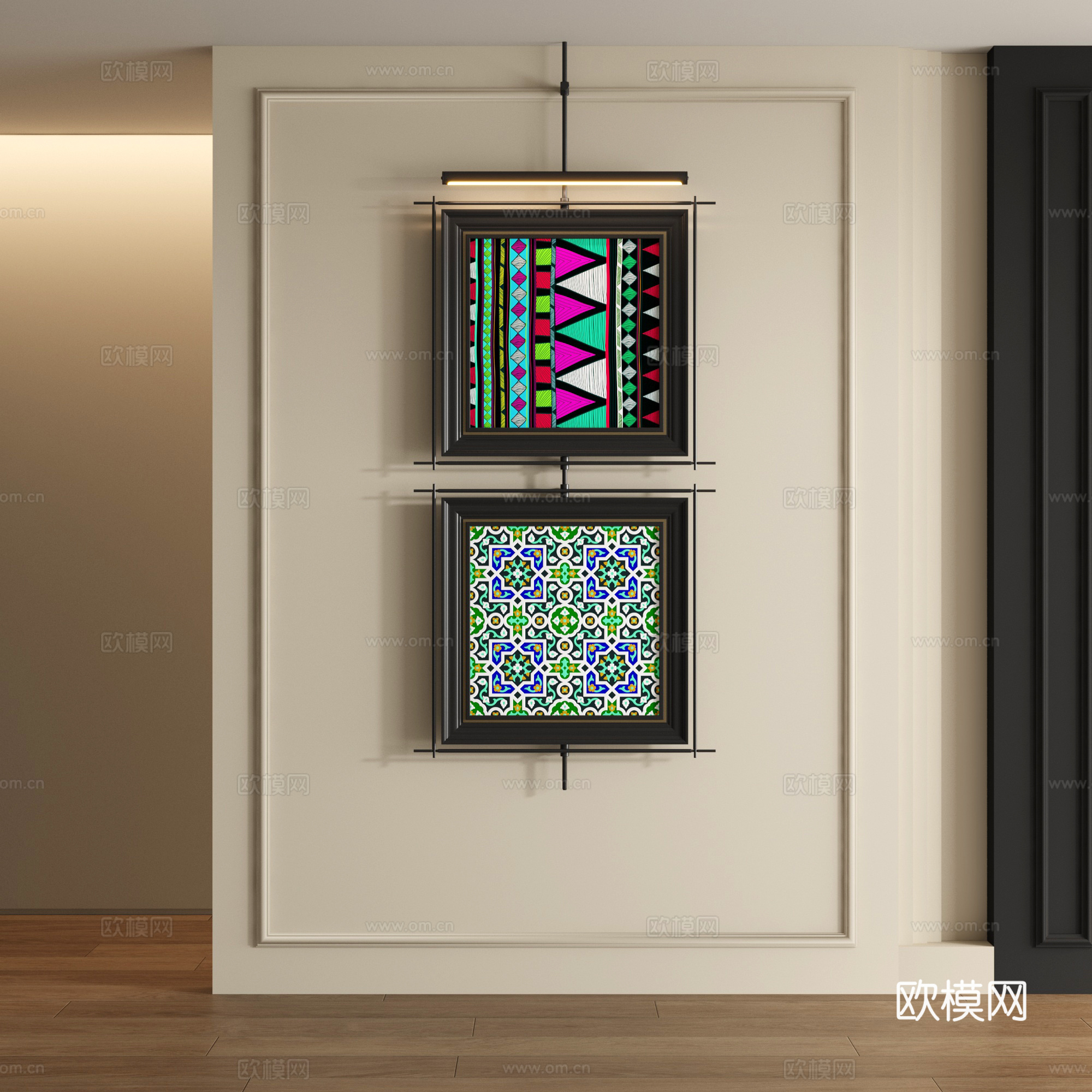 中古风装饰画3d模型