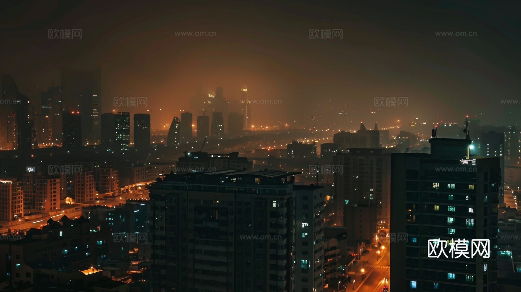 傍晚城市建筑都市风景