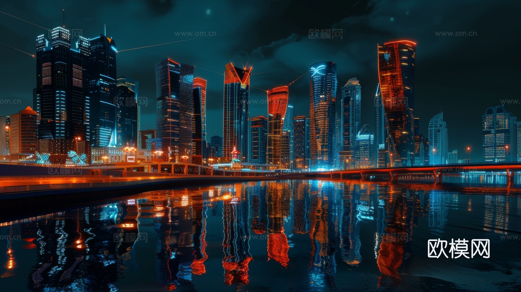傍晚城市建筑都市风景