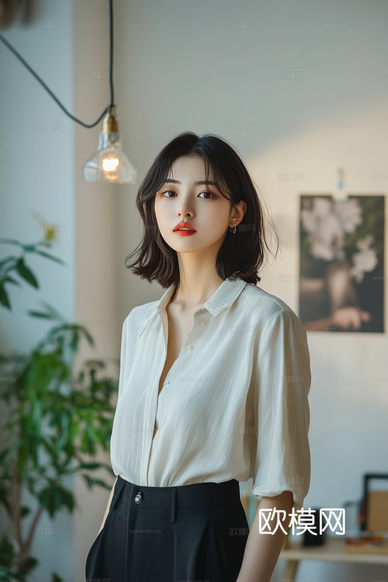 美女人物肖像挂画装饰画下载(渲染图6)