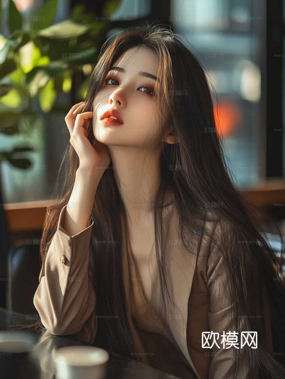 美女人物肖像挂画装饰画