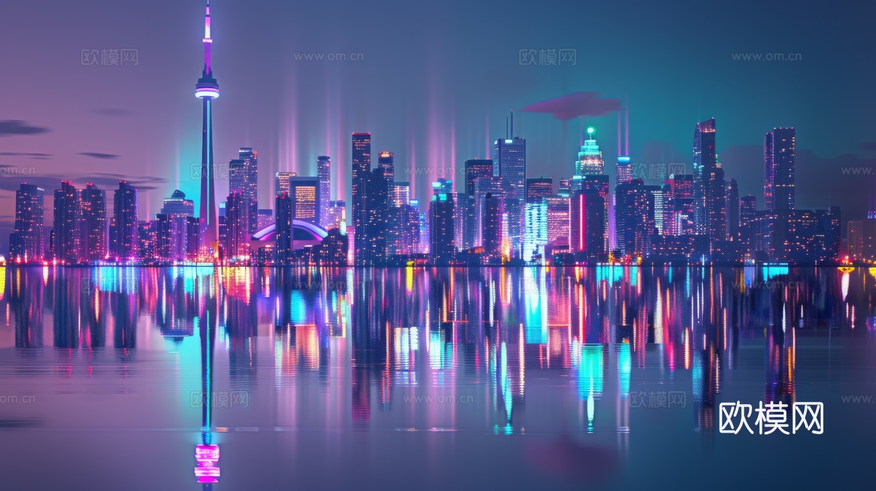 傍晚城市建筑都市风景