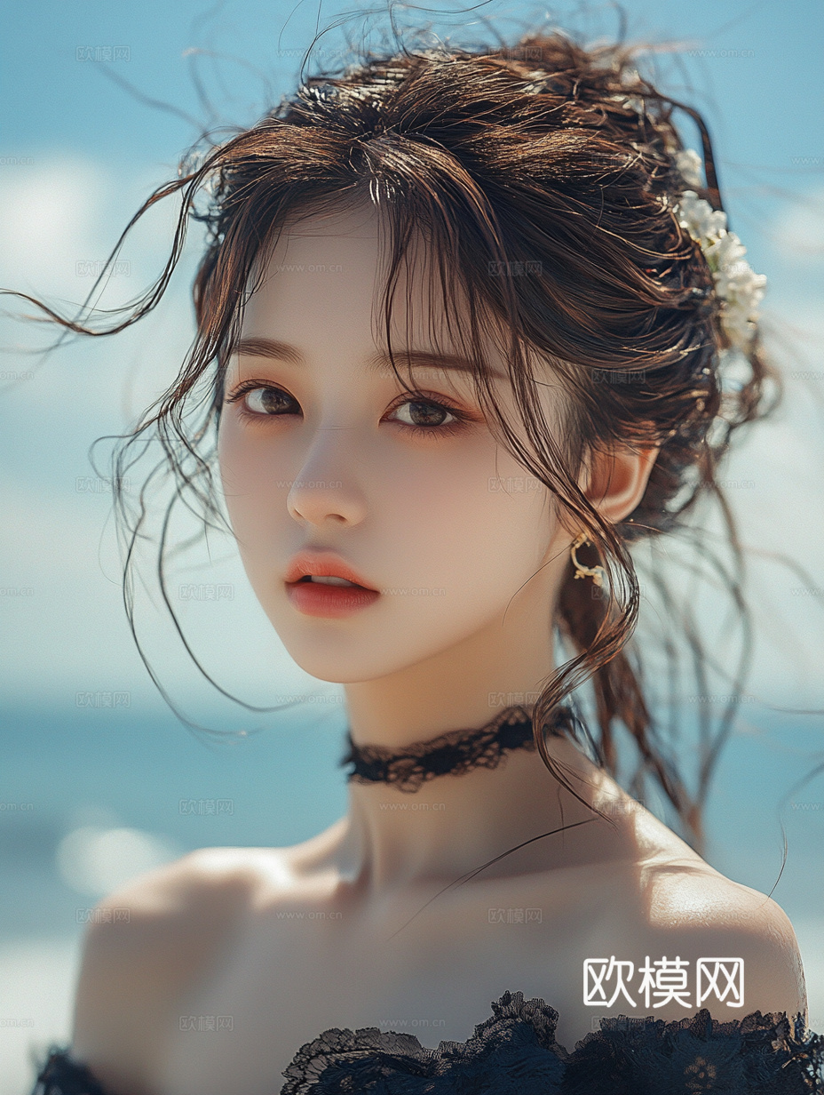 美女人物肖像挂画装饰画下载（渲染图2）