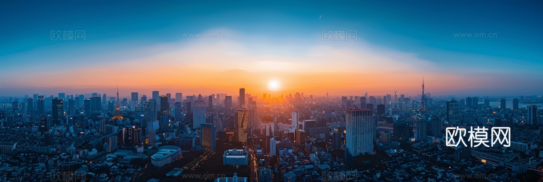 傍晚城市建筑都市风景