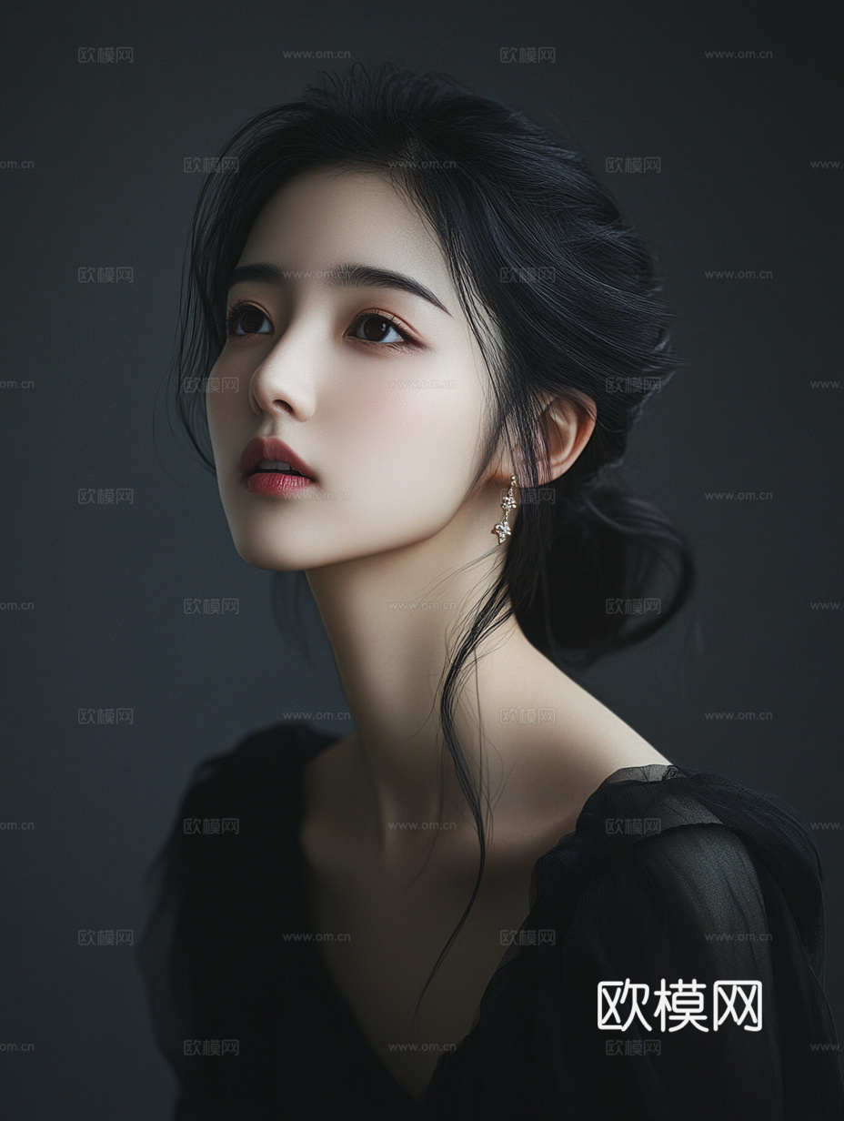 美女人物肖像挂画装饰画下载（渲染图1）
